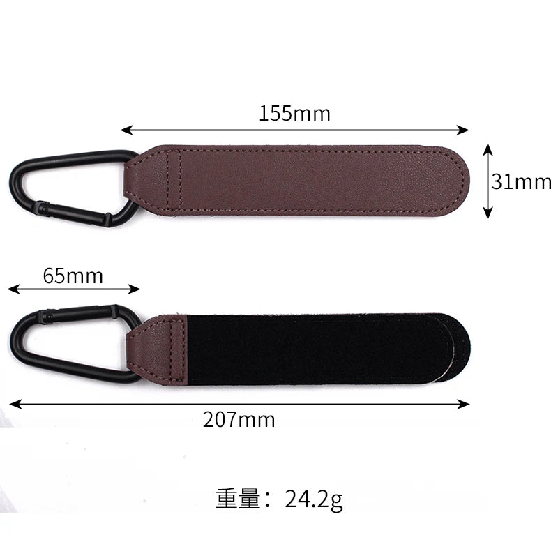 360-Degree Rotating Leather Stroller Hook for Baby Bags and Organizers